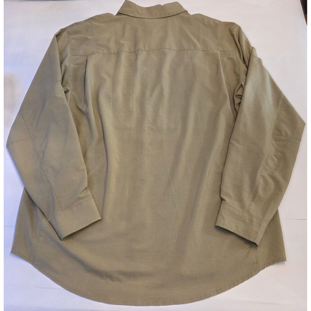 HUK Men's Fishing Shirt XXXL Khaki Long Sleeve Performance Button Up Performance - Picture 2 of 7
